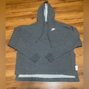 Nike Woman's Charcoal Crop Hoodie Sweater